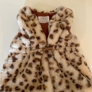 Zara Leopard Fur Vest